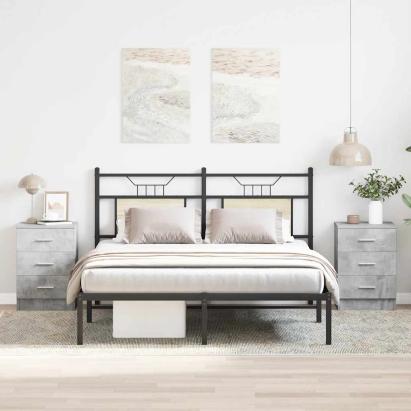 Noptiere, 2 buc., gri beton, 38x35x56 cm, lemn prelucrat GartenMobel Dekor