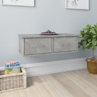 Dulap de perete cu sertare, gri beton, 60x26x18,5 cm GartenMobel Dekor