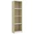 Bibliotecă cu 4 rafturi, alb/stejar sonoma, 40x24x142 cm, lemn GartenMobel Dekor