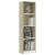 Bibliotecă cu 4 rafturi, alb/stejar sonoma, 40x24x142 cm, lemn GartenMobel Dekor