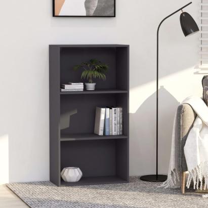 Bibliotecă cu 3 rafturi, gri, 60x30x114 cm, lemn prelucrat GartenMobel Dekor