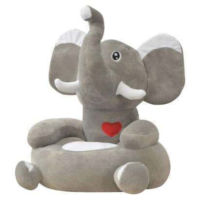 Scaun din pluș pentru copii cu model elefant, gri  GartenMobel Dekor