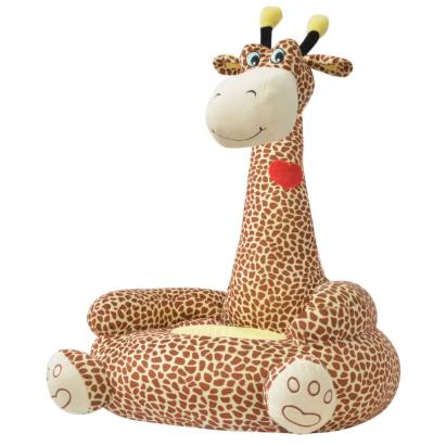 Scaun din pluș pentru copii cu model girafă, maro  GartenMobel Dekor