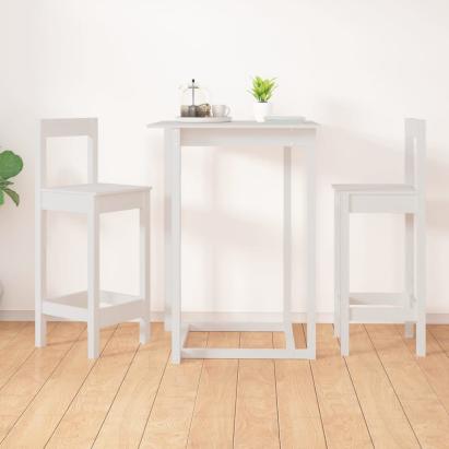 Scaune de bar, 2 buc., alb,40x41,5x112 cm, lemn masiv de pin GartenMobel Dekor