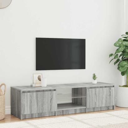 Comodă TV cu lumini LED, gri sonoma, 140x40x36 cm GartenMobel Dekor