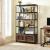 VASAGLE Biblioteca cu 5 rafturi si dulap, rama metalica si finisaj MDF nuc, 100x35x180 cm, negru Household NewTrend
