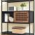 VASAGLE Biblioteca cu 5 rafturi si dulap, rama metalica si finisaj MDF nuc, 100x35x180 cm, negru Household NewTrend