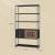 VASAGLE Biblioteca cu 5 rafturi si dulap, rama metalica si finisaj MDF nuc, 100x35x180 cm, negru Household NewTrend
