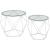 VASAGLE Set 2 masute rotunde, blat sticla securizata, cadru metalic alb, 40 si 50 cm, alb Household NewTrend