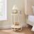 VASAGLE Masuta laterala tip noptiera, rotunda cu cos depozitare, cadru metalic, 40x55 cm, crem Household NewTrend