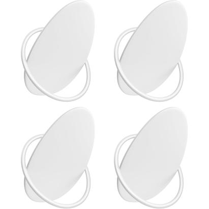 SONGMICS Set 4 carlige perete, design oval din otel, 5 kg per carlig, 9x5x7 cm, alb perlat Household NewTrend