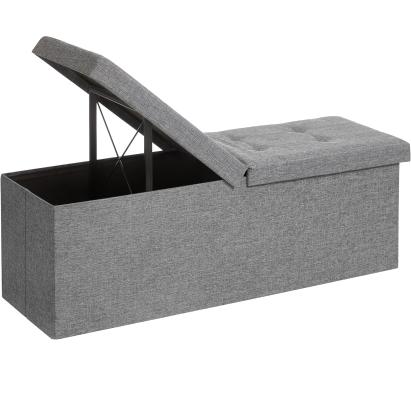 SONGMICS Bancuta pliabila cu capac si spatiu de depozitare, 120 litri, textil tip in, 110x38x38 cm, gri Household NewTrend