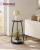VASAGLE Masuta rotunda tip noptiera, blat din sticla si raft inferior din PAL, cadru metalic, 30x30x55 cm, negru Household NewTrend