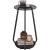 VASAGLE Masuta rotunda tip noptiera, blat din sticla si raft inferior din PAL, cadru metalic, 30x30x55 cm, negru Household NewTrend