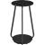 VASAGLE Masuta rotunda tip noptiera, blat din sticla si raft inferior din PAL, cadru metalic, 30x30x55 cm, negru Household NewTrend