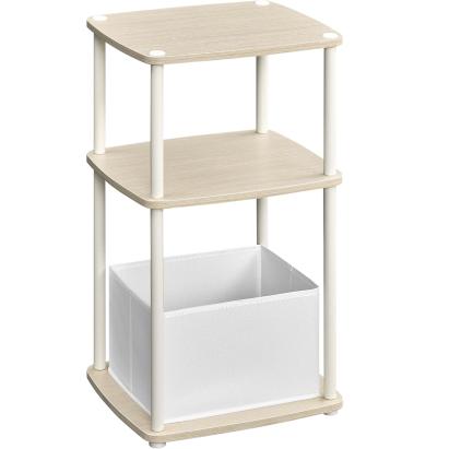 SONGMICS Masuta laterala tip noptiera, cu 3 rafturi si cos textil, cadru metalic, 30x34x58 cm, bej Household NewTrend