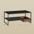 VASAGLE Masuta cafea cu sertar si raft inferior, structura otel, 100x55x45 cm, negru Household NewTrend