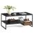 VASAGLE Masuta cafea cu sertar si raft inferior, structura otel, 100x55x45 cm, negru Household NewTrend
