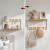 VASAGLE Set 2 cuiere cu rafturi perete, PAL si otel, 50x24x27 cm, stejar, alb Household NewTrend