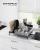 SONGMICS Suport vase inox cu scurgere extensibila, compartimente tacamuri si pahare, 51x49x23 cm, negru Household NewTrend
