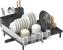 SONGMICS Suport vase inox cu scurgere extensibila, compartimente tacamuri si pahare, 51x49x23 cm, negru Household NewTrend