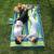 SONGMICS Hamac dublu cu bara lemn, perne incluse, maxim 300 kg, 210x150 cm, verde si albastru Household NewTrend