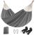 SONGMICS Hamac dublu, accesorii de prindere cu chingi si carabiniere, 210x150 cm, 300 kg, gri Household NewTrend
