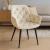 Fotoliu catifea tapitat, cu spatar inalt si design cu cusaturi, 55x60x89 cm, bej Household NewTrend