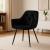 Fotoliu catifea tapitat, cu spatar inalt si design cu cusaturi, 55x60x89 cm, negru Household NewTrend