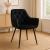 Fotoliu catifea tapitat, cu spatar inalt si design cu cusaturi, 55x60x89 cm, negru Household NewTrend