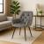 Fotoliu catifea tapitat, cu spatar inalt si design cu cusaturi, 55x60x89 cm, gri Household NewTrend