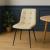 Scaun living tapitat cu catifea, spatar matlasat, 44x54x89 cm, bej Household NewTrend