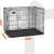 FEANDREA Cusca pentru animale, 2 usi, perete separator, pliabila din metal, XXL, 122x75x81cm, negru Household NewTrend