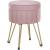 SONGMICS Taburet rotund cu spatiu de depozitare, tapitat catifea, 32x39x44 cm, roz Household NewTrend
