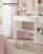 SONGMICS Taburet rotund cu spatiu de depozitare, tapitat catifea, 32x39x44 cm, roz Household NewTrend