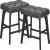 VASAGLE Set 2 scaune bar cu tapiterie piele ecologica, picioare din lemn, 44x32x66 cm, negru Household NewTrend