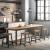VASAGLE Set 2 scaune bar cu sezut curbat, cadru metalic, 46x33x60 cm, maro rustic Household NewTrend