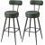 VASAGLE set 2 scaune de bar rotative 360°, cu spatar, inaltime 101 cm, piele sintetica, cadru otel, stil modern, verde Household NewTrend
