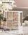SONGMICS Cutie bijuterii rotativa 360°, cu 5 sertare si ferestre, MDF si catifea, 22x16x29 cm, alb Household NewTrend