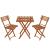 Set mobilier balcon sau terasa din lemn de fag, pliabil, masa 52x51x65 cm si 2 scaune, maro Household NewTrend