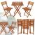 Set mobilier balcon sau terasa din lemn de fag, pliabil, masa 52x51x65 cm si 2 scaune, maro Household NewTrend