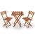 Set mobilier balcon sau terasa din lemn de fag, pliabil, masa 52x51x65 cm si 2 scaune, maro Household NewTrend