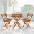 Set mobilier balcon sau terasa din lemn de fag, pliabil, masa 52x51x65 cm si 2 scaune, maro Household NewTrend