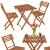 Set mobilier balcon sau terasa din lemn de fag, pliabil, masa 52x51x65 cm si 2 scaune, maro Household NewTrend