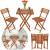 Set mobilier balcon sau terasa din lemn de fag, pliabil, masa 52x51x65 cm si 2 scaune, maro Household NewTrend