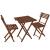 Set mobilier balcon sau terasa din lemn de fag, pliabil, masa 52x51x65 cm si 2 scaune, maro inchis Household NewTrend