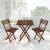 Set mobilier balcon sau terasa din lemn de fag, pliabil, masa 52x51x65 cm si 2 scaune, maro inchis Household NewTrend