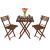 Set mobilier balcon sau terasa din lemn de fag, pliabil, masa 52x51x65 cm si 2 scaune, maro inchis Household NewTrend