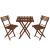 Set mobilier balcon sau terasa din lemn de fag, pliabil, masa 52x51x65 cm si 2 scaune, maro inchis Household NewTrend