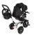 Tricicleta 3in1 105x52x94 cm, sezut rotativ 360°, roti fara aer, copertina reglabila, negru Household NewTrend